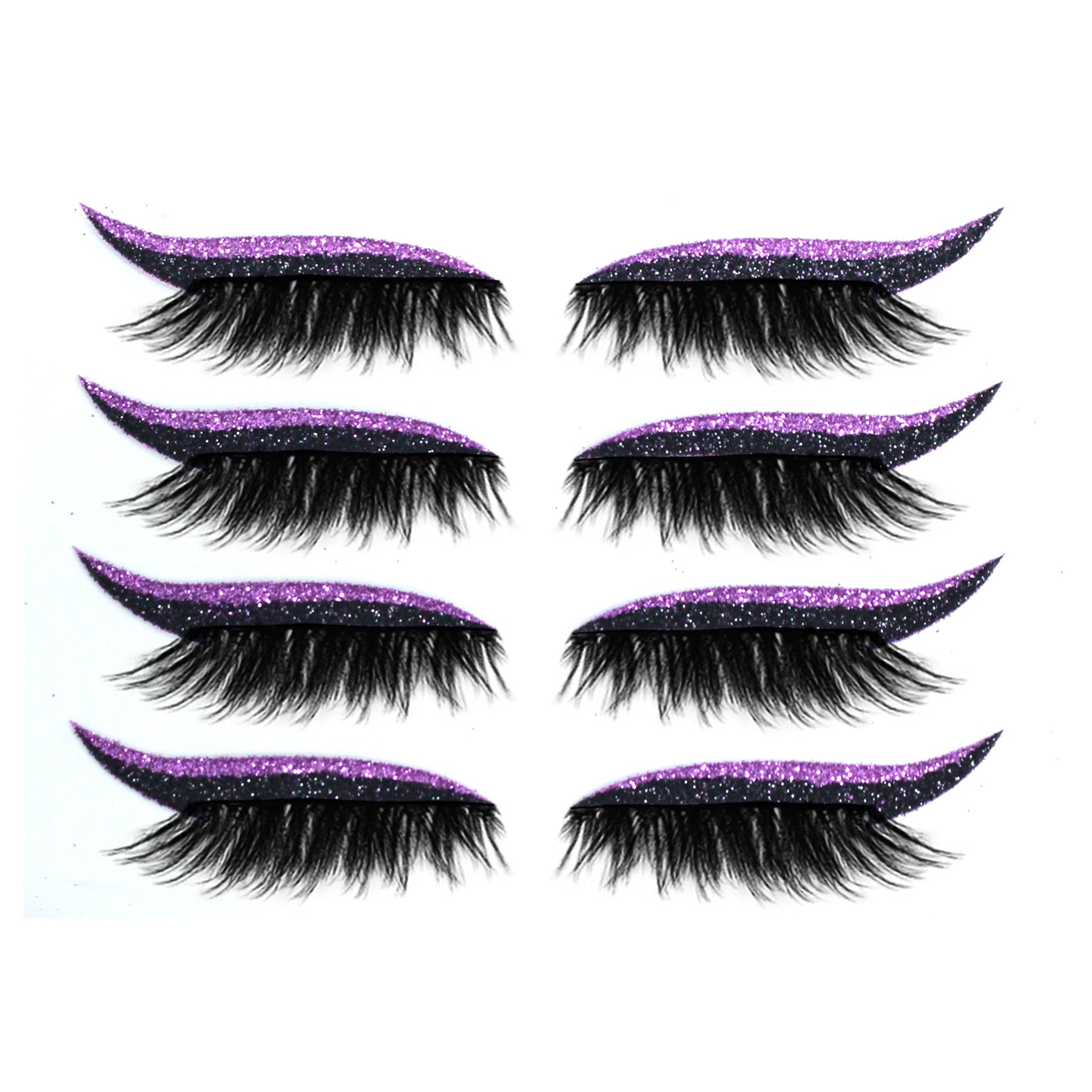 Color: Purple - Stickers Reusable Waterproof Self-Adhesive Eyeliner Stickers Glitter Shiny Eyeliner Stickers 7 Colors