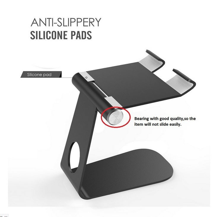 270 Rotatable Foldable Aluminum Alloy Desktop Holder Tablet Stand for Samsung Galaxy Tab Pro S iPad Pro10.5 9.7" 12.9'' iPad Air Surface Pro 4 Kiosk POS Stand gray