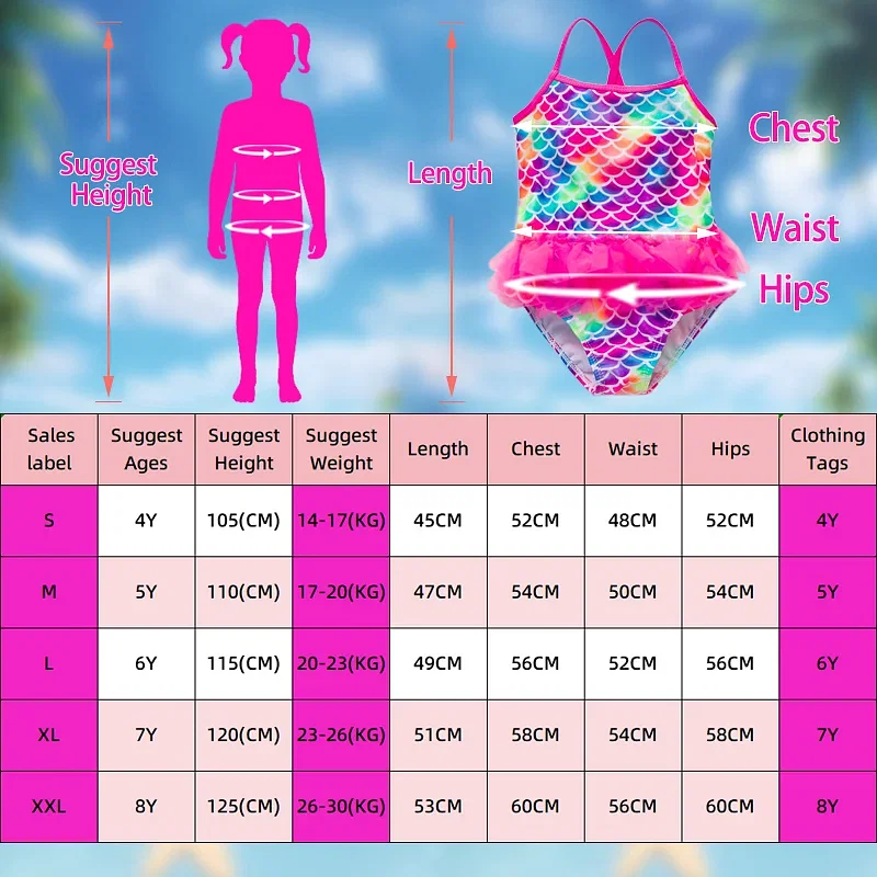 Color: WHITE, Kid Size: 12M - Lilo Stitch Girl Swimsuit Summer One-Piece Swimwear Beachwear Pool Mermaid Fish Scale Print Bikini Bathing Outfit Swimming Wear