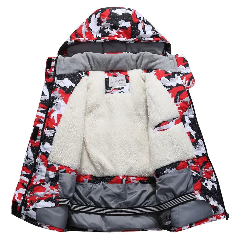 Color: black, Kid Size: 7 - OLEKID -30 Degree Russian Winter Children Ski Suit Plus Velvet Warm Waterproof Jacket Coat Boy Overalls 3-20 Years Girl Snowsuit