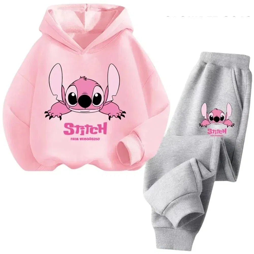 Color: black, Kid Size: 6 - Children Hoodies Stitch Kawaii Fashion Pullover Sweatshirt Anime Trucksuit Manga Cartoons Girls Boy Kids Autumn Casual Clothes