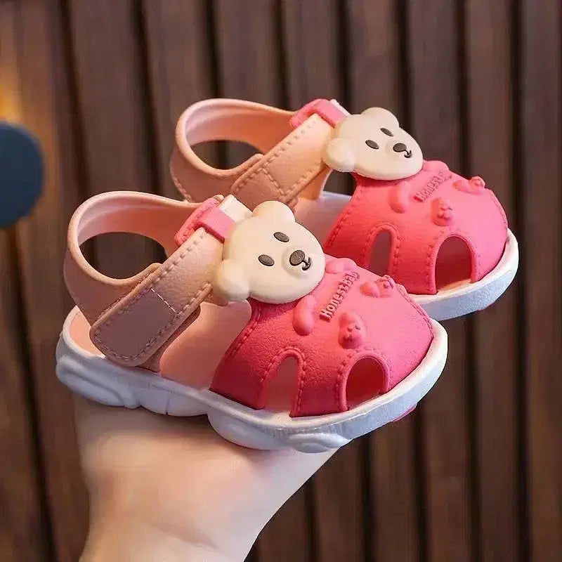 Color: Black, Shoe Size: 3 - 2024 Summer Baby Boys Girls Sandals Children Beach Sandals Cartoon Infant Toddler Shoes Comfortable Soft Sole Kids Student Shoes