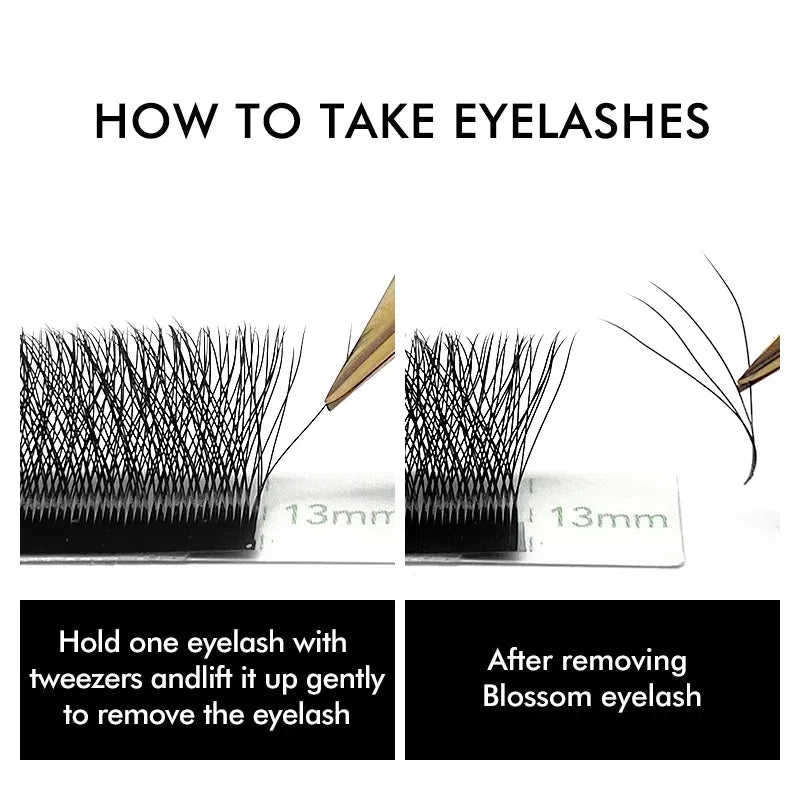 Color: Brushed Chrome, Curl: LU, Thickness: 0.07mm, Length: 8mm - NATUHANA W-Shaped 4D 5D Volume Eyelash Extensions Premade Volume Fans W Shape Lashes Natural Soft False Eyelashes for Makeup