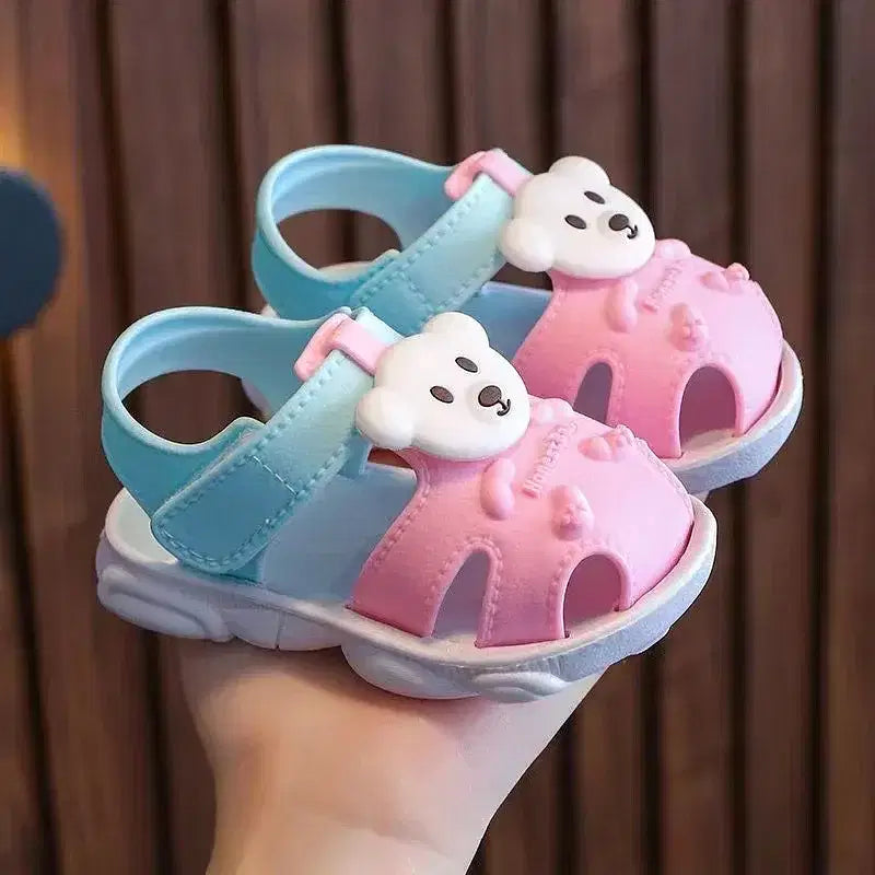 Color: Black, Shoe Size: 3 - 2024 Summer Baby Boys Girls Sandals Children Beach Sandals Cartoon Infant Toddler Shoes Comfortable Soft Sole Kids Student Shoes