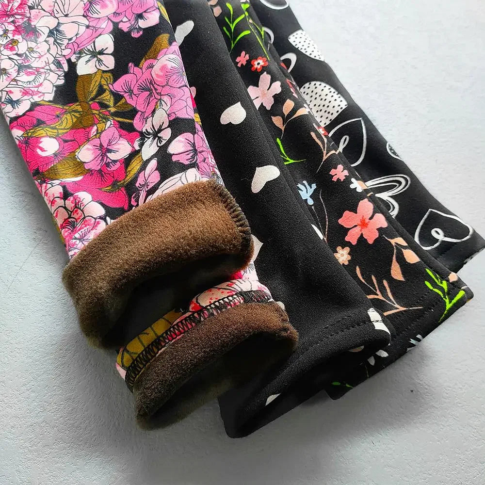 Color: Yellow, Kid Size: 11 - Autumn Winter Print Flowers Thick Warm Kids Toddler Baby Girls Leggings Children's Pants