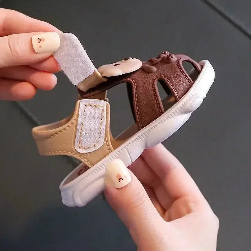 Color: Black, Shoe Size: 3 - 2024 Summer Baby Boys Girls Sandals Children Beach Sandals Cartoon Infant Toddler Shoes Comfortable Soft Sole Kids Student Shoes
