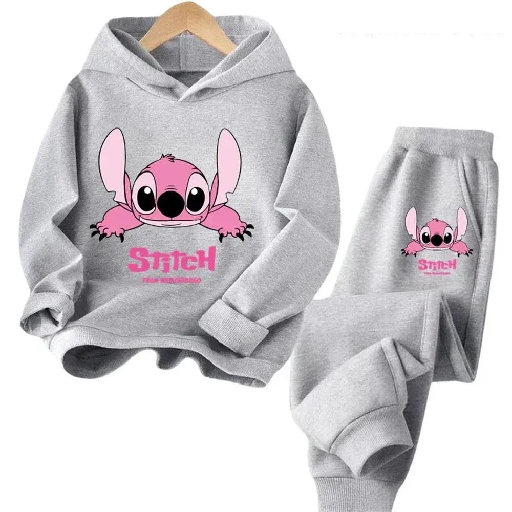 Color: black, Kid Size: 6 - Children Hoodies Stitch Kawaii Fashion Pullover Sweatshirt Anime Trucksuit Manga Cartoons Girls Boy Kids Autumn Casual Clothes