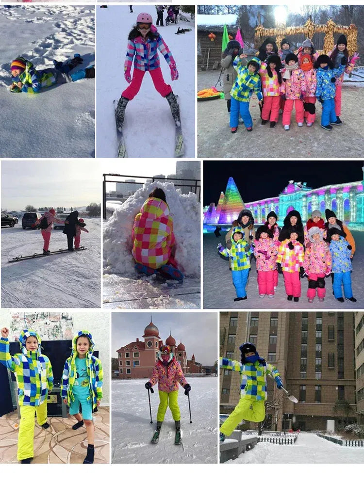 Color: black, Kid Size: 7 - OLEKID -30 Degree Russian Winter Children Ski Suit Plus Velvet Warm Waterproof Jacket Coat Boy Overalls 3-20 Years Girl Snowsuit