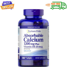 Puritan's Pride Absorbable Calcium 1200mg + Vitamin D3 – 100 Soft gels