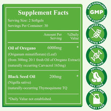 Oil of Oregano with Black Seed Oil – 6000mg | 120 Capsules