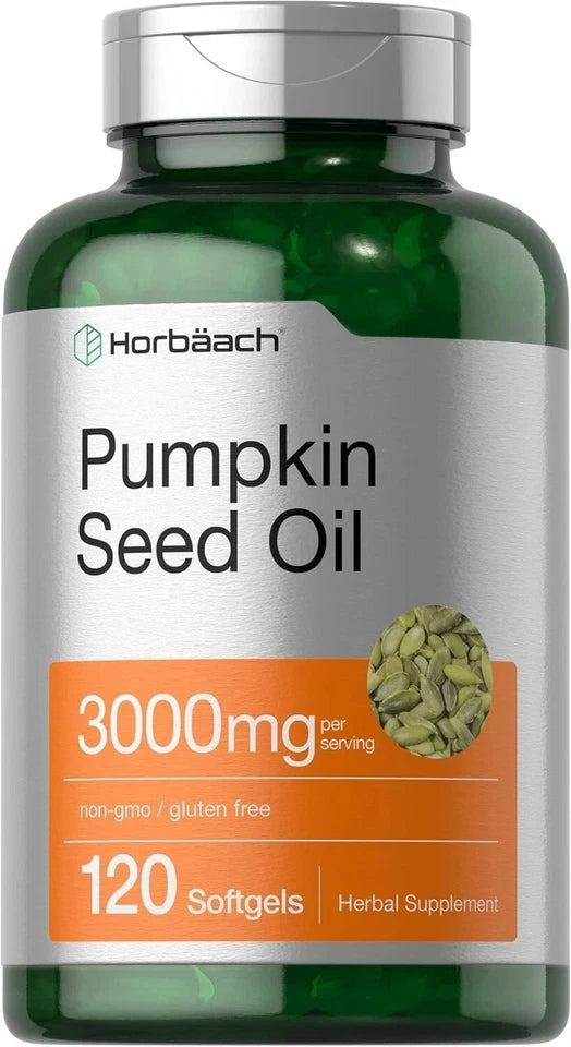 Horbaach Pumpkin Seed Oil Capsules 3000mg – 120 Softgels